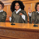 The perfectly in sync judicial body delivers its passionate majority opinion.
